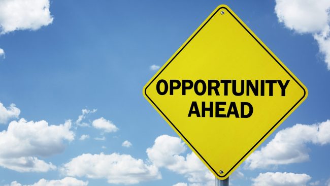 Opportunity ahead road sign